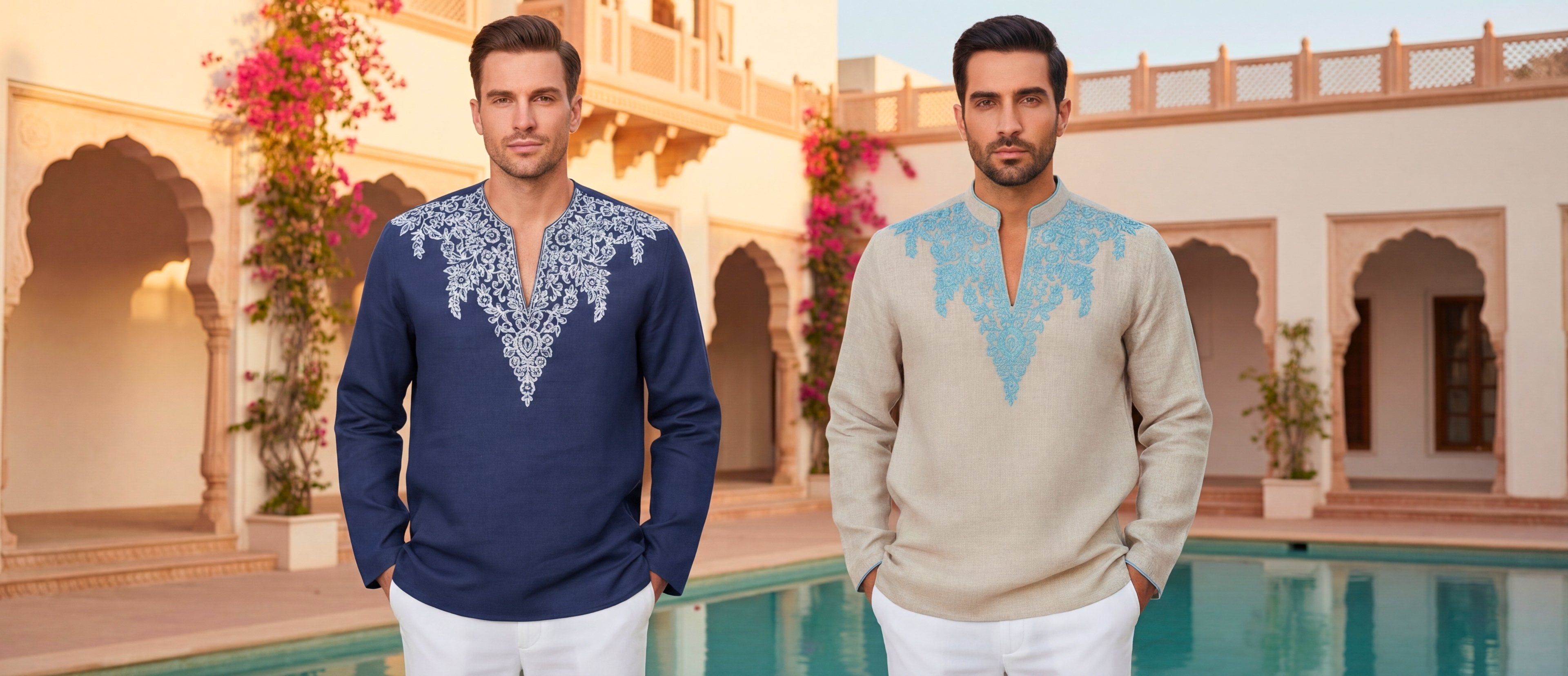 Men’s Short Embroidered Kurta & Tunics for Festive Wear
