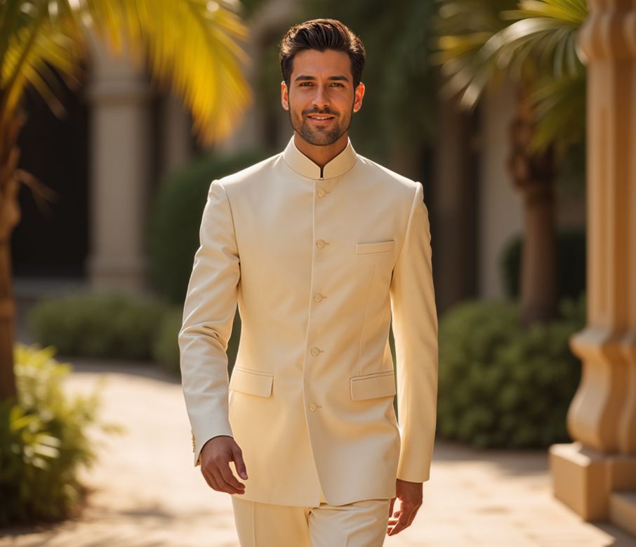 Man in a cream suit 