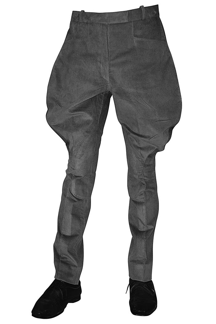 Womens gray corduroy flair-hip riding breeches
