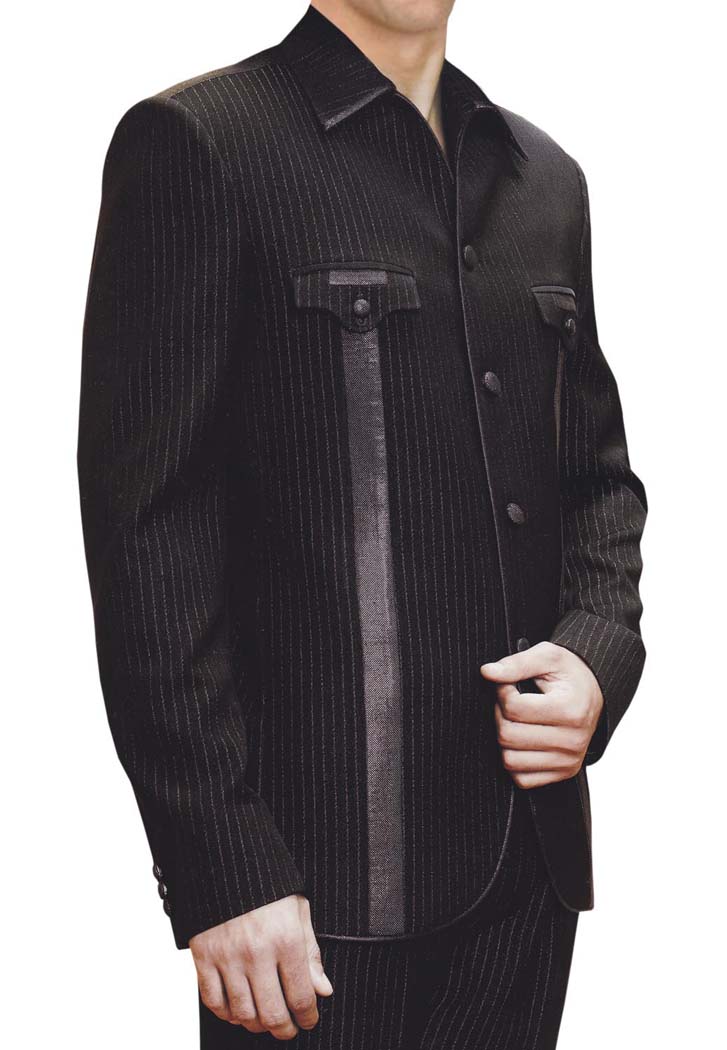 Mens Black 2 pc Tuxedo Suit Fashionable Party Wear