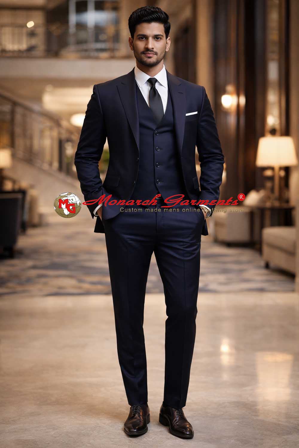 Dark purple 3 piece suit for men slim fit formal wedding wear India